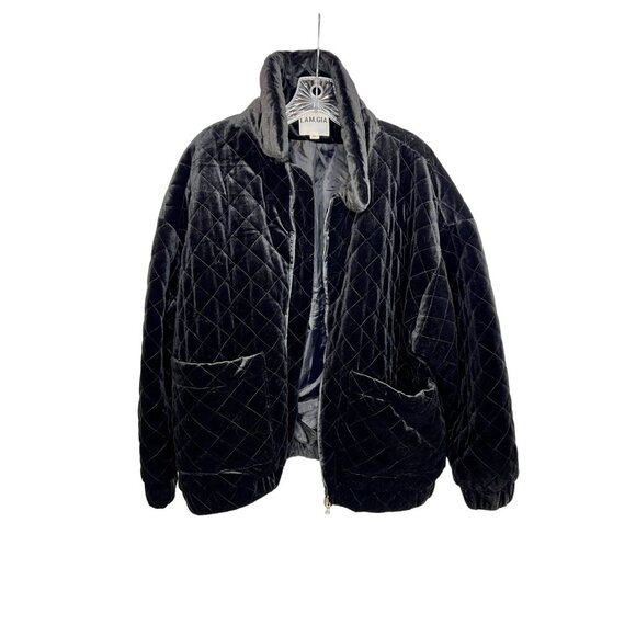 I.AM.GIA Black Contraband Velvet Quilted Jacket - Size M - Picture 9 of 10